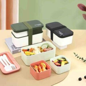 Porta comidas doble piso rectangular